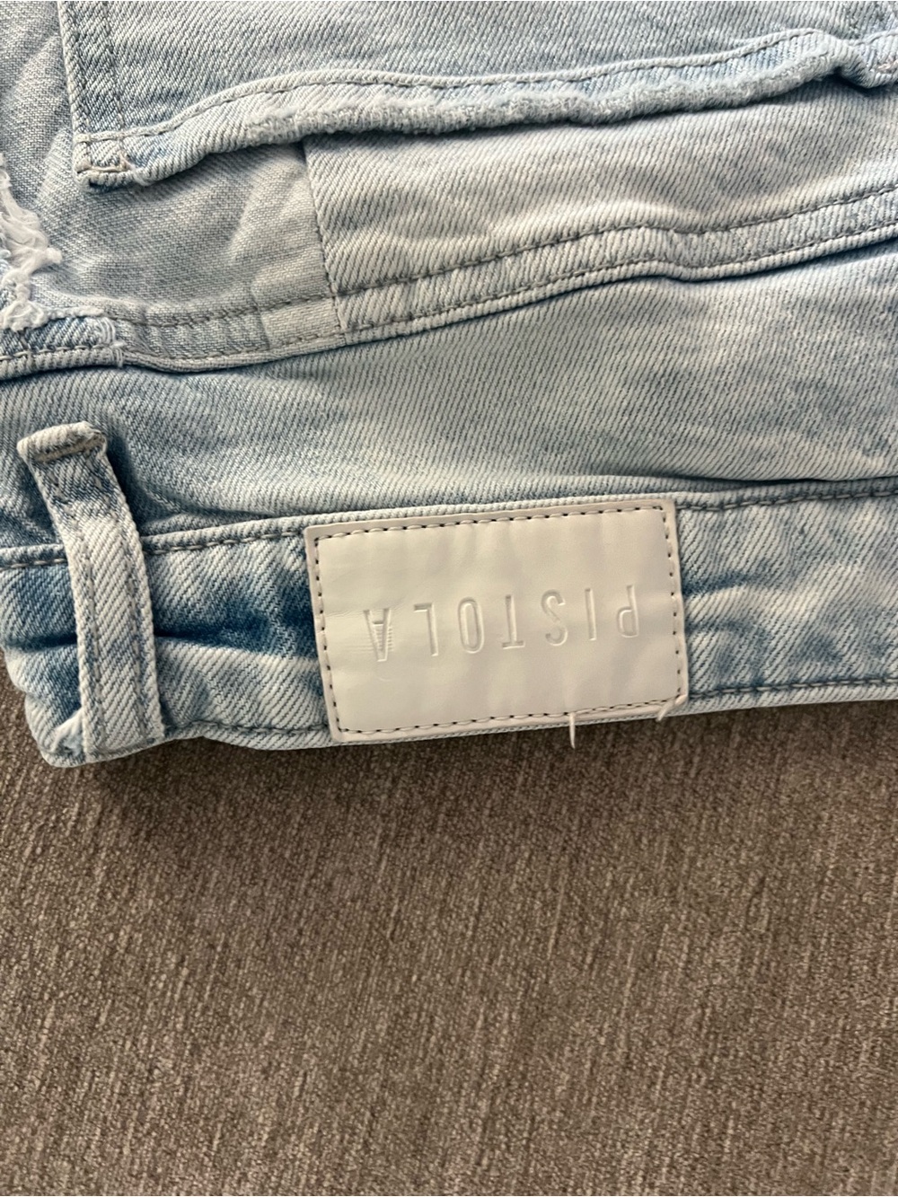 pistola Light Wash Frayed Denim Shorts - Picture 4 of 4